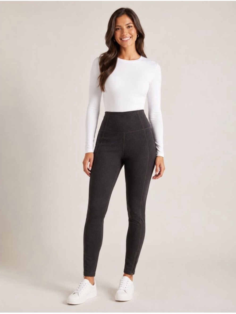 Gap Sculpt High Rise Ankle-Zip Leggings in Ponte XL Charcoal